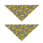 Black Striped Banana Pattern Print Dog Bandana
