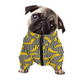 Black Striped Banana Pattern Print Dog Zip Up Jacket