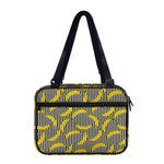 Black Striped Banana Pattern Print Double Strap Bible Bag