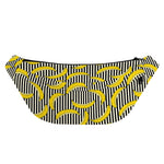 Black Striped Banana Pattern Print Fanny Pack