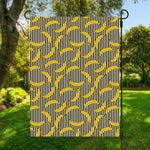 Black Striped Banana Pattern Print Garden Flag