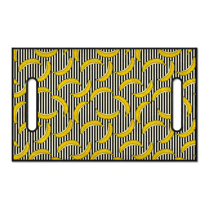 Black Striped Banana Pattern Print Golf Cart Seat Cover