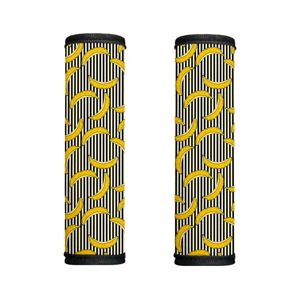 Black Striped Banana Pattern Print Handle Covers