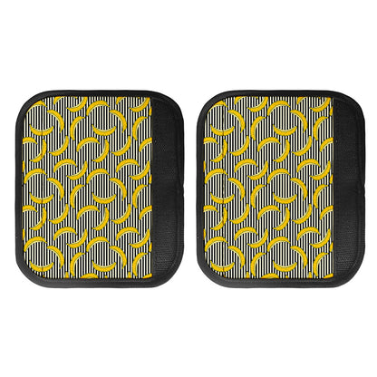 Black Striped Banana Pattern Print Handle Covers