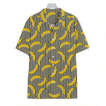 Black Striped Banana Pattern Print Hawaiian Shirt