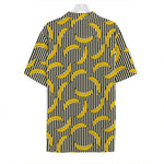Black Striped Banana Pattern Print Hawaiian Shirt