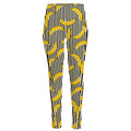Black Striped Banana Pattern Print High-Waisted Pocket Leggings