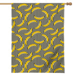 Black Striped Banana Pattern Print House Flag