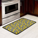 Black Striped Banana Pattern Print Kitchen Mat