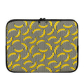 Black Striped Banana Pattern Print Laptop Sleeve