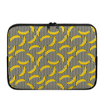Black Striped Banana Pattern Print Laptop Sleeve