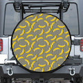 Black Striped Banana Pattern Print Leather Spare Tire Cover