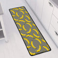 Black Striped Banana Pattern Print Long Kitchen Mat