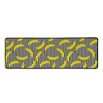 Black Striped Banana Pattern Print Long Kitchen Mat