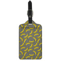 Black Striped Banana Pattern Print Luggage Tag