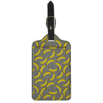 Black Striped Banana Pattern Print Luggage Tag