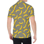 Black Striped Banana Pattern Print Men's Shirt