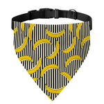 Black Striped Banana Pattern Print Over The Collar Dog Bandana