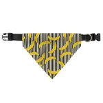 Black Striped Banana Pattern Print Over The Collar Dog Bandana
