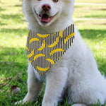 Black Striped Banana Pattern Print Over The Collar Dog Bandana