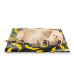 Black Striped Banana Pattern Print Pet Cooling Mat Cover
