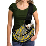 Black Striped Banana Pattern Print Pet Sling Carrier