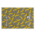 Black Striped Banana Pattern Print Placemat