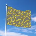 Black Striped Banana Pattern Print Polyester Flag