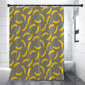 Black Striped Banana Pattern Print Premium Shower Curtain