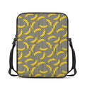 Black Striped Banana Pattern Print Rectangular Crossbody Bag