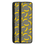 Black Striped Banana Pattern Print Refrigerator Handle Covers