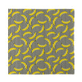 Black Striped Banana Pattern Print Silk Bandana