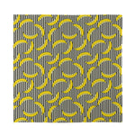 Black Striped Banana Pattern Print Silk Bandana