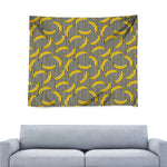Black Striped Banana Pattern Print Tapestry