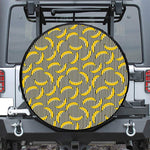 Black Striped Banana Pattern Print Tire Cover