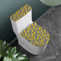 Black Striped Banana Pattern Print Toilet Lid And Tank Cover Set