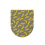 Black Striped Banana Pattern Print Toilet Lid Cover