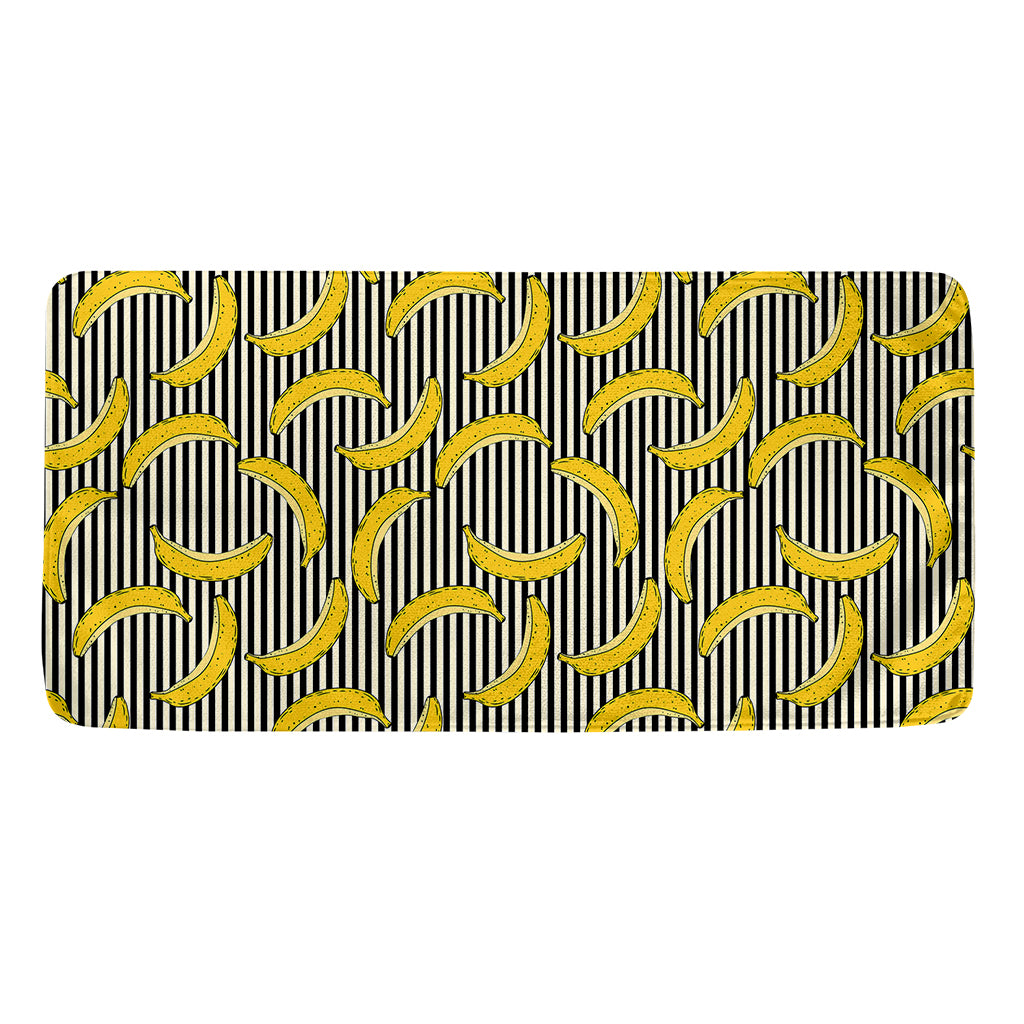 Black Striped Banana Pattern Print Towel