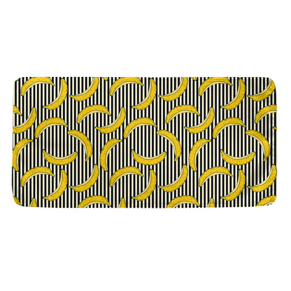 Black Striped Banana Pattern Print Towel