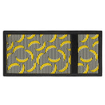 Black Striped Banana Pattern Print Trifold Wallet