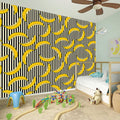 Black Striped Banana Pattern Print Wall Sticker