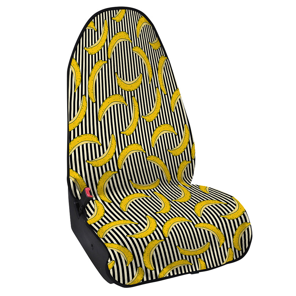 Black Striped Banana Pattern Print Waterproof Car Seat Cover
