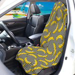 Black Striped Banana Pattern Print Waterproof Car Seat Cover