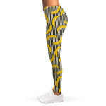 Black Striped Banana Pattern Print Women's Leggings