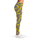 Black Striped Banana Pattern Print Women's Leggings