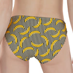 Black Striped Banana Pattern Print Women's Panties