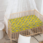 Black Striped Daffodil Pattern Print Baby Crib Sheet