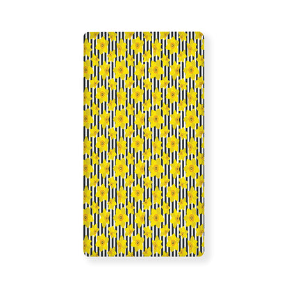 Black Striped Daffodil Pattern Print Baby Crib Sheet