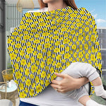 Black Striped Daffodil Pattern Print Baby Seat Cover