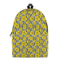 Black Striped Daffodil Pattern Print School Backpack